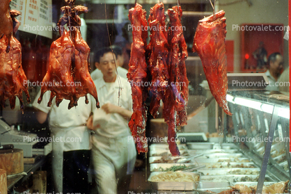 Meat Hanging, bbq, chickens, chinese food, deli