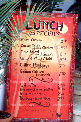 Lunch Specials Sign, Miami Beach, Florida