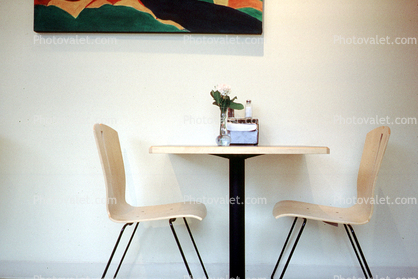 Table Setting, chairs, napkin holder, Alameda, California
