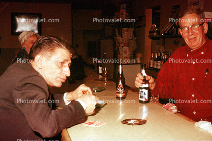 Beer, Alcohol, Man sitting at a Bar, Bartender, Gormans Bar, 1940s