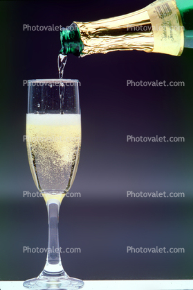 sparkling wine, Champagne, bottle, pouring, bubbles, glass
