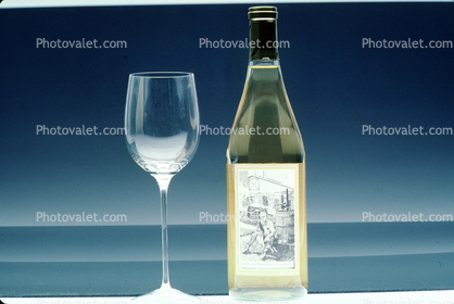 White wine, bottle, glass