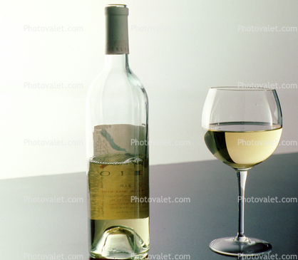 White wine, glass, full glass, Bottle