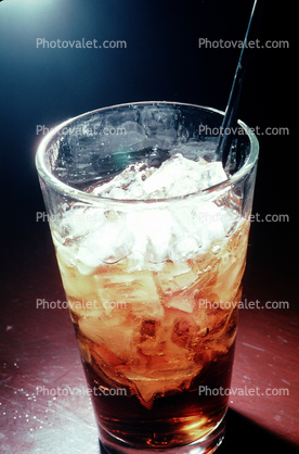 ice, glass, cold, straw