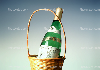 White Wine Bottle in a basket
