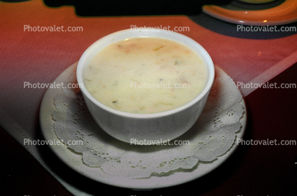 Clam Chowder, soup, bowl, dinner, lunch, saucer