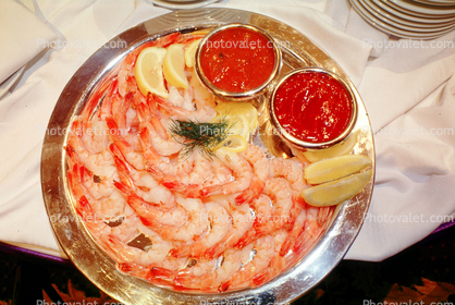 Shrimp Platter, cocktail sauce, Finger Food