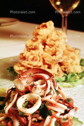 Fried Calamari, seafood, shellfish, squid, deep fried, deep-fried