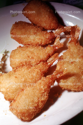 Deep Fried Golden Shrimp, seafood, shellfish, deep-fried