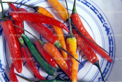 Chili Peppers on a plate, Chinese Food, China
