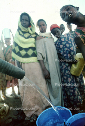 Receiving Water, Girls, Refugee Camp, Somalia
