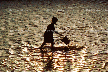 Woman with Bucket, Water Reservoir, Refugee Camp, Somalia