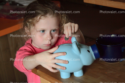 Piggy Bank, Child, Girl