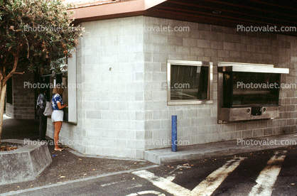 Crocker Bank, ATM, Automated Teller Machine, woman, shorts