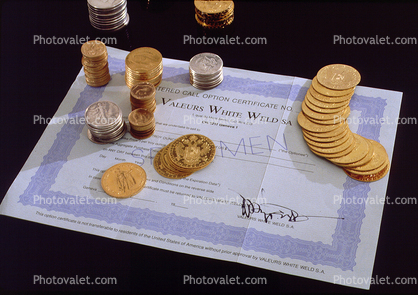 Gold Coins, Stocks and Bonds