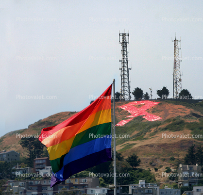 Pink Ribbon, Gay Pride Flag