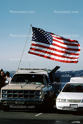 Star Spangled Banner, Old Glory, USA Flag, United States of America, Car, Automobile, Vehicle