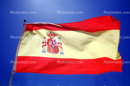 Spain, Spanish Flag, Windy, Windblown