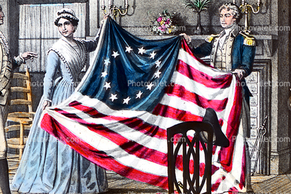 1776, Betsy Ross, 13-Stars Flag, American Revolution, Original Thirteen Colonies