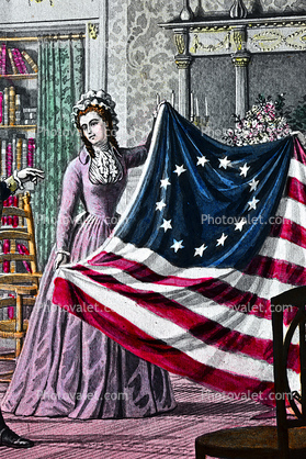 Betsy Ross, Original Thirteen Colonies, USA, American Revolution