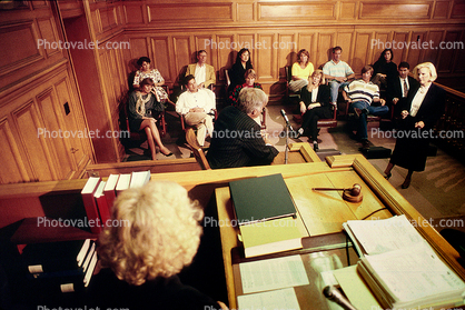 Gavel, judge, jury, Defendant, witness, Trial, Court Session, Juror, People