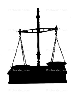 Scales of Justice silhouette, logo, shape