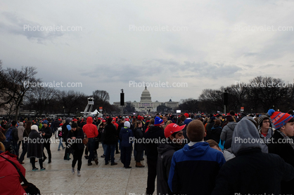 Trump Inauguration Day, 20/01/2017, crowds, buildings, hats