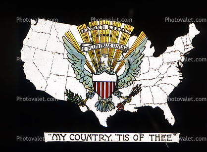 Eagle, USA, Map, States, My Country Tis of Thee