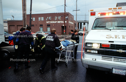 Ambulance, 17th street, Potrero Hill, January 2000