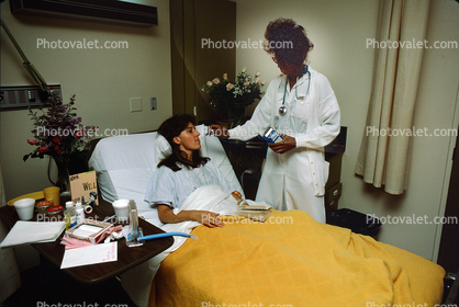 Woman in a Hospital Room, Bed