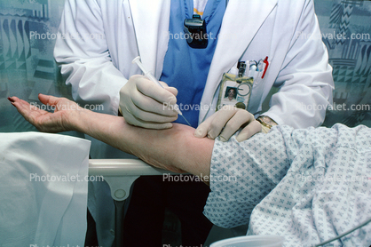 Hypodermic Needle, drawing blood, nurse, doctor, arm