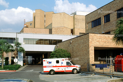 Ambulance at a Hospital, building, Exterior, Outside