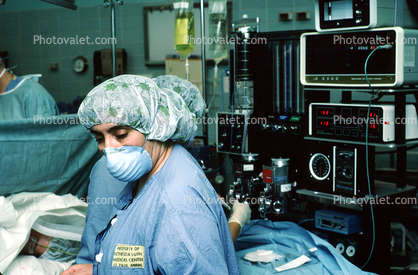 Operating Room, Nurse, monitoring instruments, EKG, tools, operation, Surgery