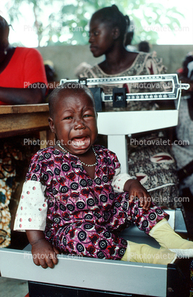 Crying Baby, Weighing a Toddler, Scale, Well Baby Clinic, Bobo-Dioulasso