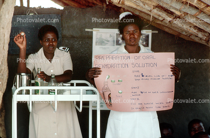 Preparation of Oral Dehydration Solution, Nurses, Teaching Mothers Basic Health Care for their Children, Rushinga Zimbabwe