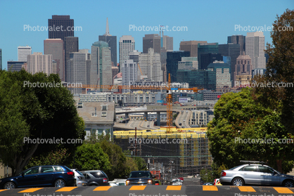 scaffolding, San Francisco skyline, cityscape, buildings, highrise