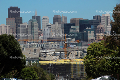 scaffolding, San Francisco skyline, cityscape, buildings, highrise, Tower Crane