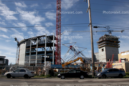 Construction of Chase Center, Basketball Arena, Building, round, circular, Mission Bay