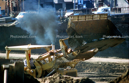 Front Loader, Bulldozer, Construction of the George Moscone Center, Earthmoving, Earthmover