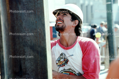 Construction of the Moscone Center, Construction Worker, Man, Hardhat