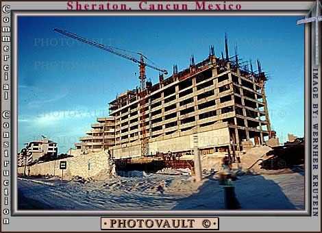 Tower Crane, building a hotel, Cancun, Mexico