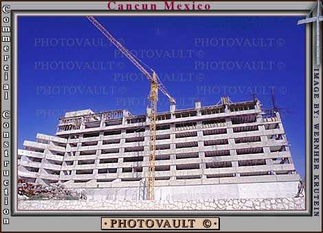Tower Crane, building a hotel, Cancun, Mexico