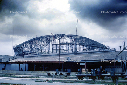 Superdome Construction, New Orleans, steel frame