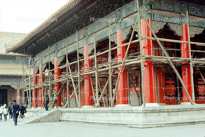 temple, building, scaffolding, Beijing, China