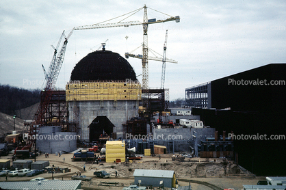 Nuclear Power Plant Construction, Tower Crane, Dome, Bridgman, Michigan