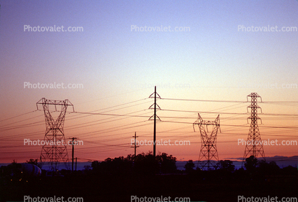 Array of Powerlines in the early morning