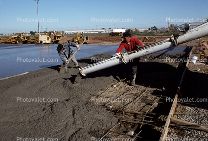 pouring cement for a large floor, chute