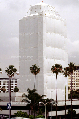LAX Control Tower covered in Plastic