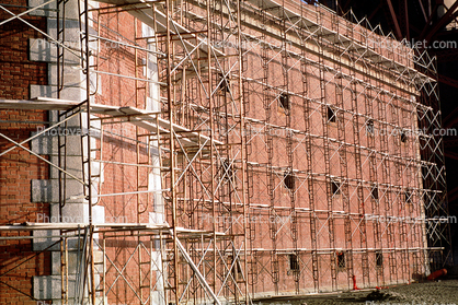 Scaffolding, Red Brick Building, Fort Point, San Francisco
