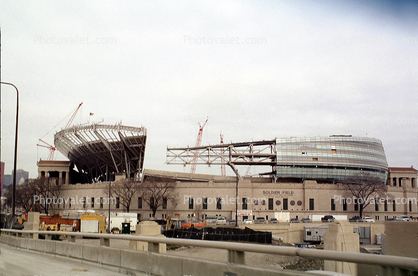 Soldier Field, stadium reconstruction, Crawler Crane